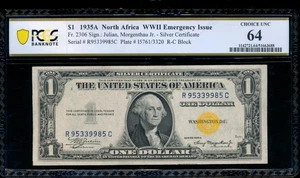 AC $1 1935A North Africa R-C block PCGS 64 Fr 2306 - Picture 1 of 2