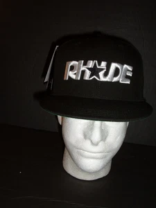 Rhude X Starter Baseball Hat Cap Black Snapback Black Label Poly White Logo - Picture 1 of 5