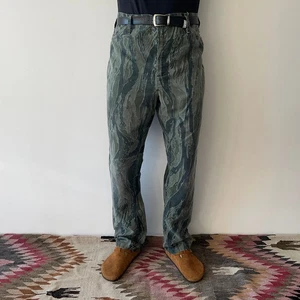 80s 90s Vintage Bass Pro Shops Tiger Stripe Camo Duck Hunting Utility Pants W 40 - Picture 1 of 16