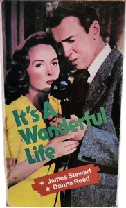 It's A Wonderful Life James Stewart & Donna Reed (VHS 1987) Black/White - Picture 1 of 3