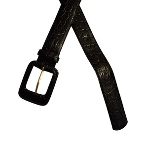 Elisabeth by Liz Claiborne Vintage 1990s Womens Belt Black Sz M Faux Leather - Picture 1 of 6