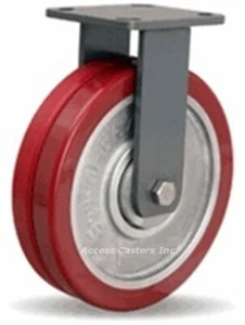R-WH-8SWF 8" x 2" Hamilton Rigid Plate Caster, Aubin Swivel-EAZ® Dual Wheels - Picture 1 of 2