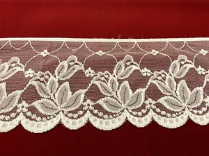 Lace Trim White 2Pieces x 4 Yard 6" Wide - Picture 1 of 1