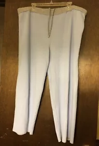 Damengröße 3X wendbare 38-44" Tie Waist PJ Lounge Hose 26" Schrittlänge blau grau - Bild 1 von 7
