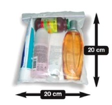 5 Pochettes Sachets plastique Zip 200 x 200 mm  pour les liquides avion aéroport