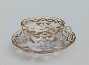 Antique MOSER Glass Gilt Cabinet Cup & Saucer c.1900 - Picture 1 of 4