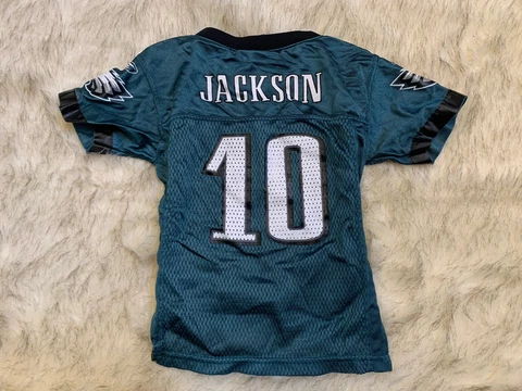 Boy’s #10 DeSean Jackson Philadelphia Eagles Green Reebok Jersey (2T toddler) Cover