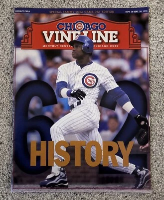RARE Oct 1998 Chicago Cubs VineLine Magazine Sammy Sosa History 62nd Home Run - Image 1 of 4