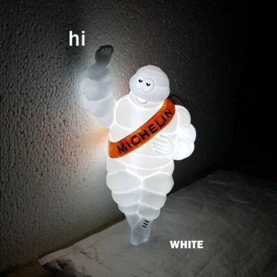 14" Bibendum Michelin Man Collectible Doll+Color LED Ads Tire Decor Welcome "Hi" - Image 1 of 4