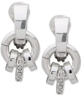 $24 Anne Klein серебряного тона имеют кольцо зажим на капли серьги D3 - Изображение 1 из 4