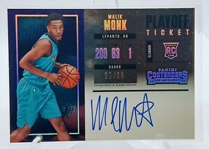 2017-18 Contenders Playoff Ticket Rookie Auto- Malik Monk /35 Charlotte Hornets!