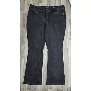 St. John's Bay Womens Size 16W Pockets Bootcut Leg Black Grey Denim Jeans - Picture 1 of 11