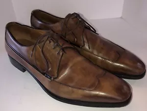 SILVANO SASSETTI Brown Leather Lace Up Oxford Shoes Sz 9 Excellent Condition! - Picture 1 of 8