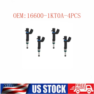 Inyectores de combustible 16600-1KT0A 4 piezas para Nissan Versa 2012-2019 Versa Note 14-16 1,6 L Foto 1 de 4