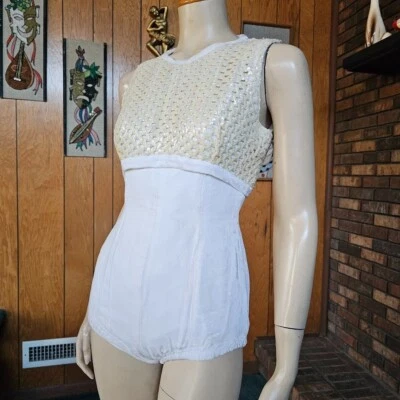 Vtg 60s Go Go Dancer Velvet Costume Mod Burlesque Sequin Hot Pants Romper XS/S - Image 1 of 4