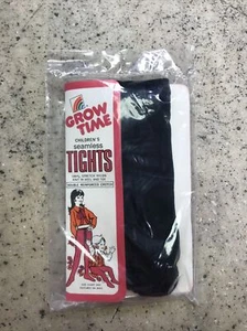 NOS NEW VINTAGE GIRLS TIGHTS - Grow Time - Black Color - Size 0 - 1 Fast Ship! - Picture 1 of 5