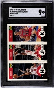UD Collector's Choice B1 1996 Jordan Harper Kerr MINI grado dorado SGC 9 Bulls - Imagen 1 de 2