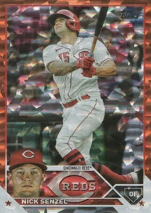2023 Topps Series 2 #345 Nick Senzel naranja Cincinnati rojos/299 - Imagen 1 de 2