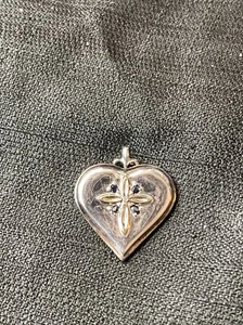 BGE Solid 925 & Gold Cross “My Precious Daughter” Onyx Heart Pendant 15 Gram - Imagen 1 de 9