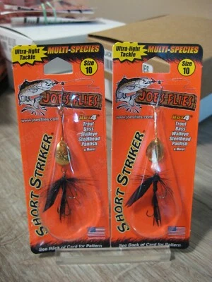2 Joe's Flies Talla 10 En Línea SpinnerBaits Striker Corto/Negro Gnat 127-10 Foto 1 de 4