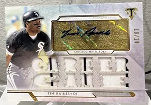 Camiseta deportiva 2018 Topps Triple Threads Tim Raines 18/18 auto juego usada White Sox Hof - Imagen 1 de 2