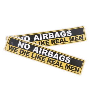 2pc NO AIRBAGS Funny Motorcycle Stickers For Fuel Tank Safety Warning Decals - Picture 1 of 11