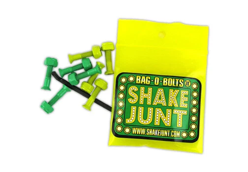 SHAKE JUNT HARDWARE 1in Allen ALL GREEN/YELLOW SKATEBOARD NEW!!