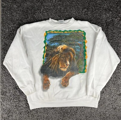Suéter De Colección Años 90 Bobby G’s León Estampado Gráfico Adulto Talla Grande 42” Pecho Foto 1 de 4