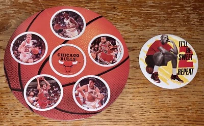 Винтажные Chicago Bulls Fuji Пленочный Картон Пробойные Жетоны и Значок Майкла Джордана 3x3" - Изображение 1 из 3