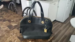 BORSA VINTAGE DOONEY & BOURKE nera CABRIOLET in pelle e tela - Foto 1 di 12