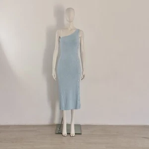 ROTATE By Birger Christensen Blue Dress UK 12 EU 40 ' Yvonne' Knit Midi - Picture 1 of 20