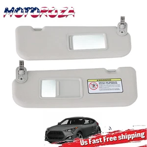 For Hyundai Veloster 2012-2015 1 Pair Set Driver & Passenger Side Sun Visor Gray - Picture 1 of 7
