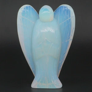4" Angel Statue Opalite Crystal Hand Carved Stone Reiki Healing Figurine #224 - Picture 1 of 4