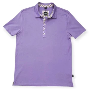 Hugo Boss Polo Shirt Men's Medium Purple Short Sleeve Casual Jersey 100% Cotton - Picture 1 of 14