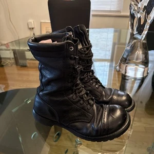 Vintage Corcoran Military Cap Toe Combat Jump Black Leather Boots USA 8 - Picture 1 of 7
