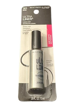 Maybelline Ultra Liner Waterproof  Liquid Eye Liner 301 Black 0.25oz / 7.3ml-New - Image 1 of 4