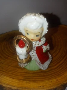 Vintage Lefton Christmas Bell Angel Holding Candle Light Has Some Flaws Read - Picture 1 of 19