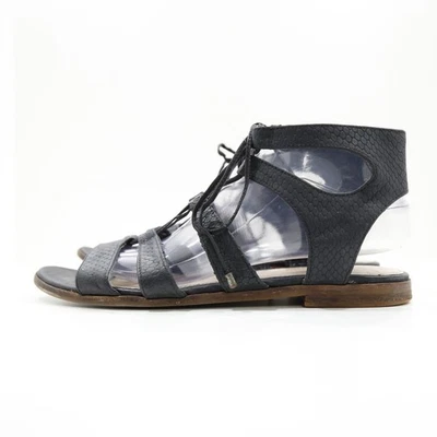 Vince Camuto Tany Black Leather Flat Gladiator Sandals - 9.5 - Image 1 of 4