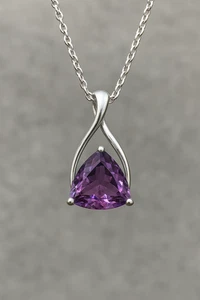 Lab Alexandrite Infinity pendant Necklace in 925 Sterling Silver Gift For Her - Picture 1 of 5