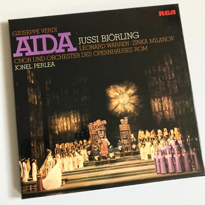 Verdi AIDA Jussi Bjiorling - Jonel Perlea - Rome Opera House 3LP Vinyl Box Set - Image 1 of 4