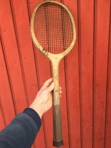Vintage French Tennis Racket Super Service Wooden - Picture 1 of 5