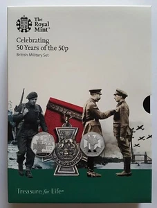 Juego de 5 monedas de 50 peniques de 50 peniques de prueba militar británica 2019 50 años de los cincuenta peniques - Imagen 1 de 14