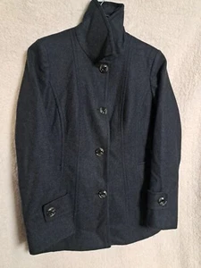 Size M London Fog Black Wool Blend Pea Coat - Picture 1 of 6