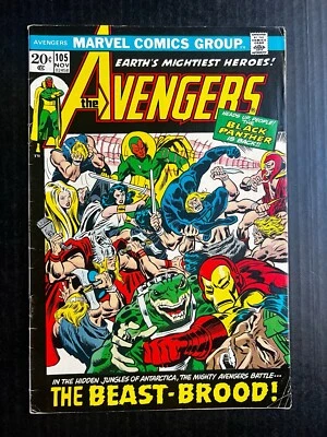 AVENGERS #105 November 1972 Marvel Vintage Black Panther Vision Iron Man Hulk - Image 1 of 4
