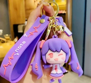 Schlüsselanhänger Hatsune Miku lila Anime Mädchen Kawaii süß Rucksack Handtasche Anhänger D - Bild 1 von 2