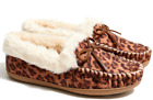 J. Crew AF727 Leopard Calf Hair Moccasin Hard Sole Slipper Shoes Women's US 7 M