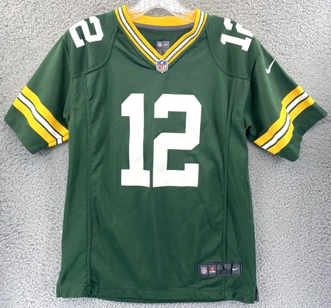 Nike On Field NFL Youth Jersey Size Large Green Bay Packers Aaron Rodgers #12 Cover