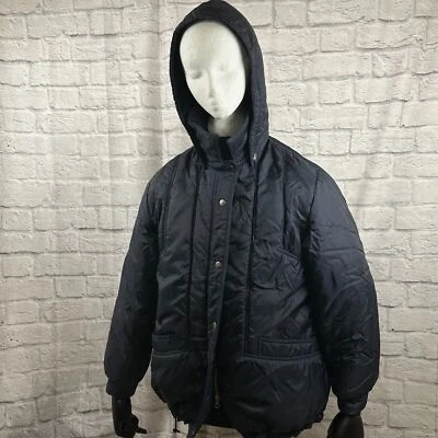 复古 White Stag 女式 12 码 Puffer 夹克冬季外套拉链纽扣连帽 — 第 1/4 张图片