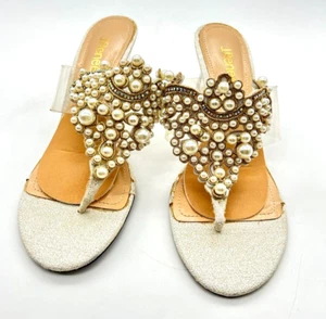 j renee shoes size 9 Pearl Sandal Thong Formal EUC - Picture 1 of 6