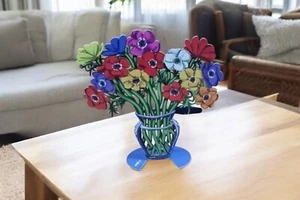 David Gerstein Sport Objekte Mohnblumen große große Vase Judaica Pop Art 2 Seiten - Bild 1 von 13